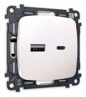 Розетка 2хUSB type A и C без рамки Ambrella Volt OMEGA MO211010