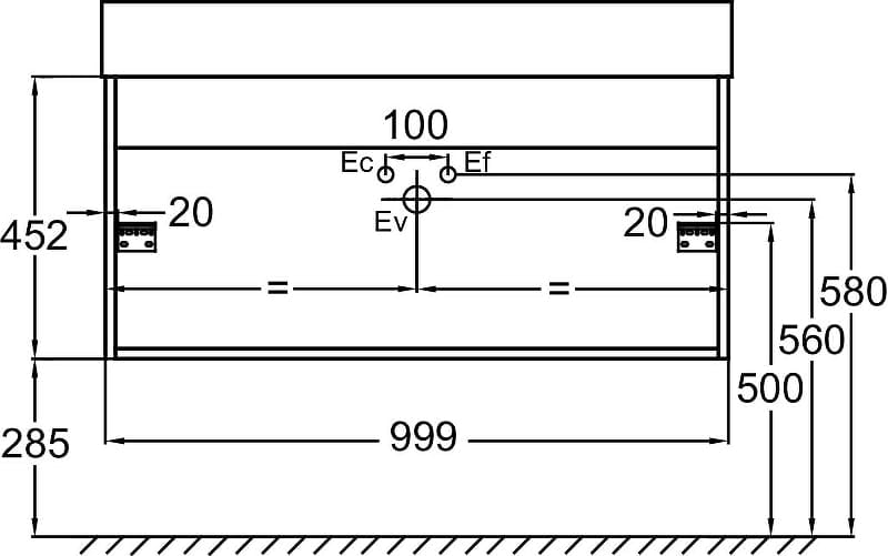 Тумба под раковину Jacob Delafon Vivienne 100 EB1585-E70-E70 арлингтонский дуб