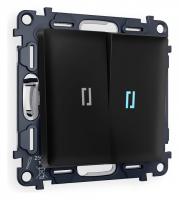 Выключатель двухклавишный с подсветкой без рамки Ambrella Volt Quant MA804020