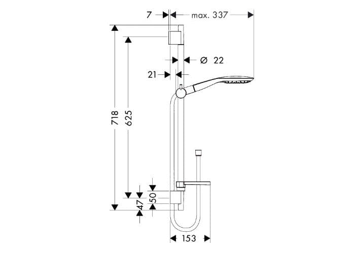 Душевой гарнитур hansgrohe Raindance Select E 150 3jet/ Unica'S Puro 0,65 m 27856000
