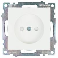Розетка без заземления и со шторкой, без рамки Stekker Катрин 39303