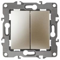 Переключатель двухклавишный без рамки Эра Эра 12 12-1004-04