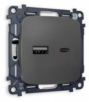 Розетка 2хUSB type A и C без рамки Ambrella Volt Quant MO911010