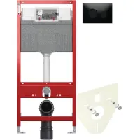 Инсталляция для унитаза Tece TECEloop 9300302 + 9200010 + 9380014 + 9240657 с кнопкой смыва, черный