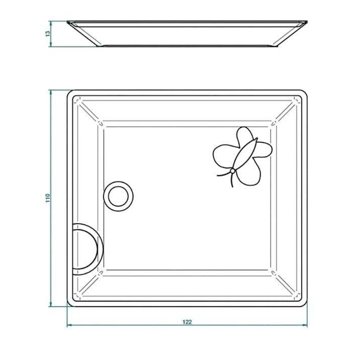 Поднос THG Capucine vert dcor Platine A7E.A02.4612 белый