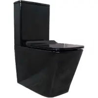 Унитаз-компакт CeramaLux NS-2170-18 безободковый, с сиденьем микролифт, черный глянец