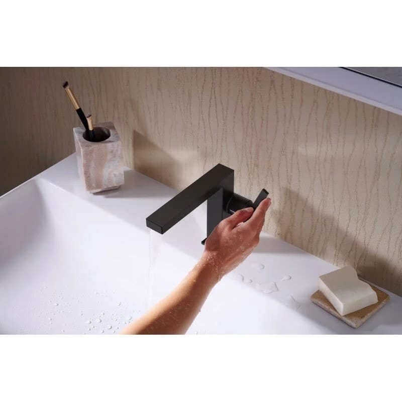 Смеситель для раковины hansgrohe Tecturis E 73020670 с донным клапаном черный матовый