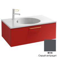 Тумба под раковину 80 см Jacob Delafon Odeon Rive Gauche EB2515-R9-N14 серый антрацит ручки черные