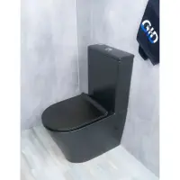 Унитаз-компакт GID Tr2179BM безободковый, с сиденьем микролифт, черный матовый