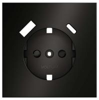 Накладка для розетки с заземлением и со шторками и 2хUSB type A и C Voltum S70 METAL VLSM001012