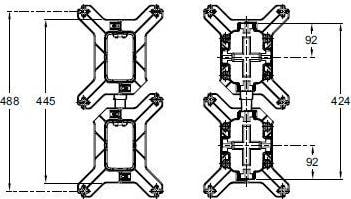 Комплект для объединения двух универсальных систем Jacob Delafon Modulo 98788D-NF