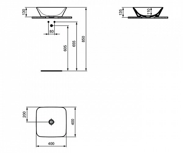 Раковина-чаша Ideal Standard Connect Air E034701