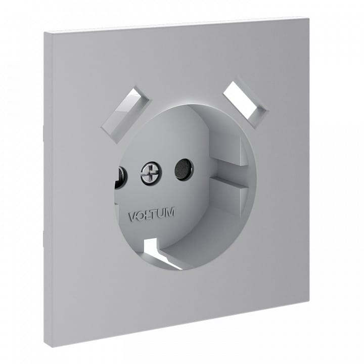 Накладка для розетки с заземлением и со шторками и 2хUSB type A Voltum S70 VLS000916