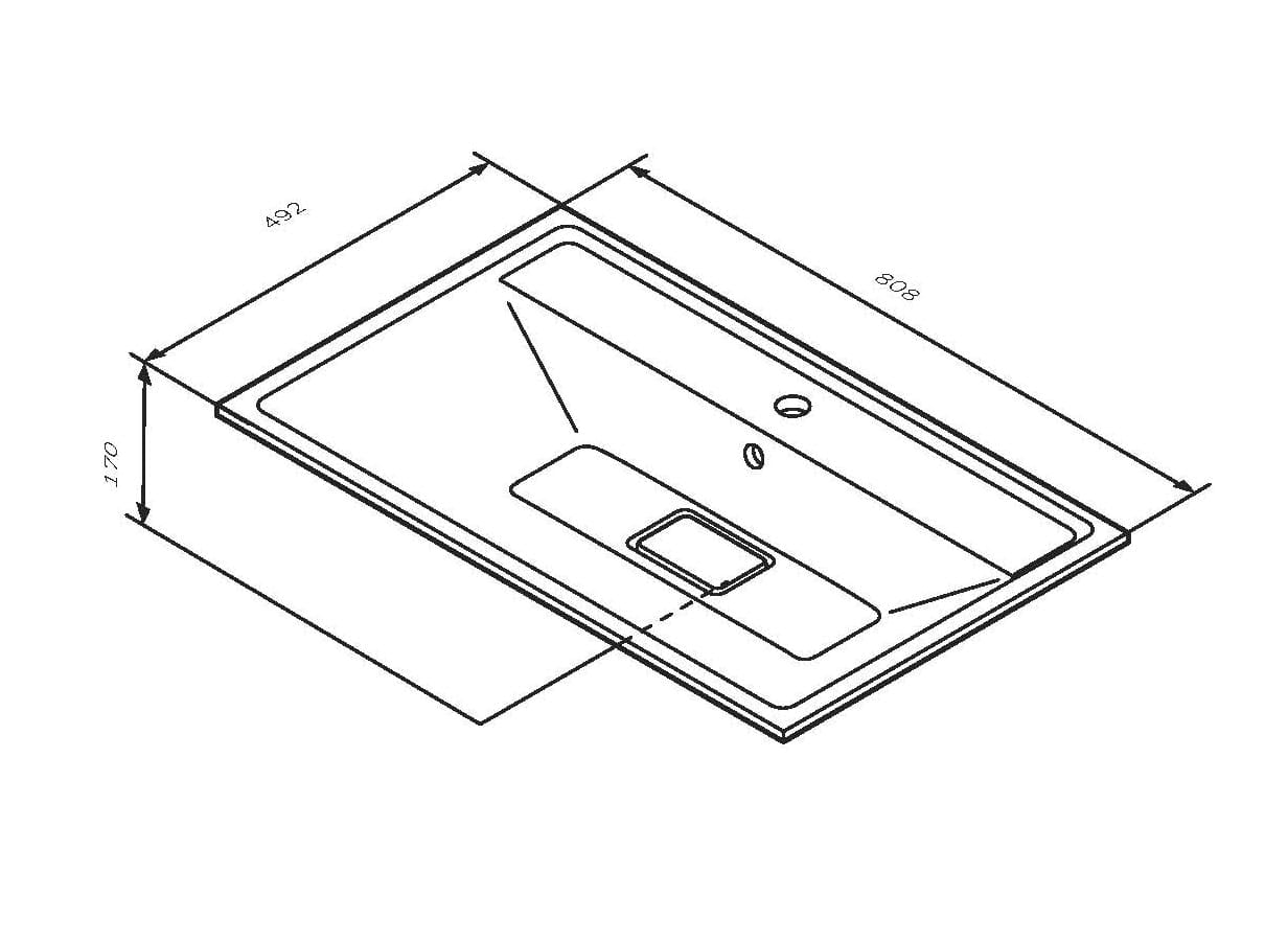 Раковина AM.PM Inspire V2.0 80 (M50AWPX0801WG) со сливом-переливом