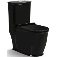 Унитаз-компакт SantiLine SL-5019B безободковый, с сиденьем микролифт, черный глянец