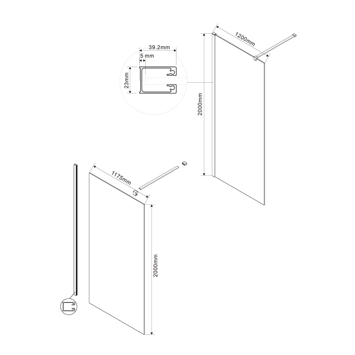 Душевая перегородка Vincea Walk in VSW-1H120CGB