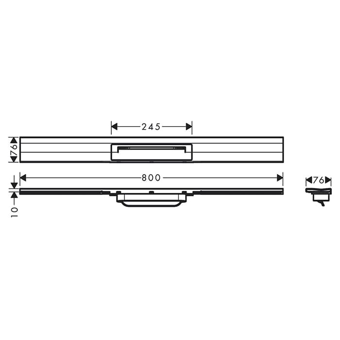 Решетка для трапа Axor Uno 56051670 черная матовая