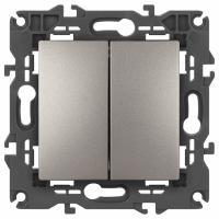 Переключатель двухклавишный без рамки Эра Эра Elegance 14-1106-16