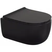 Унитаз подвесной Berges Ego 082125 безободковый, с сиденьем микролифт, черный матовый