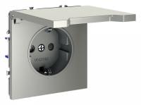 Розетка с заземлением и со шторкой без рамки с крышкой Voltum S70 VLS040304