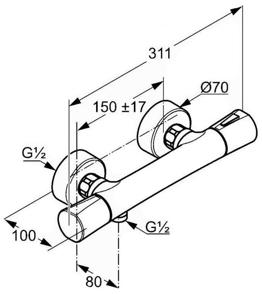 Термостатический смеситель для душа Kludi Zenta SL 351003938 черный матовый