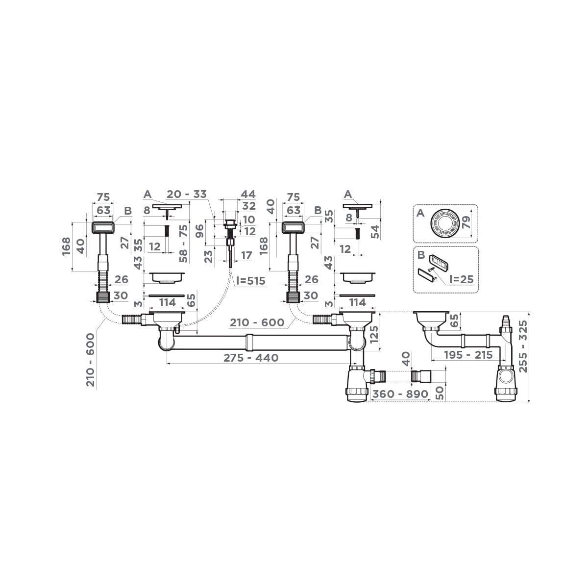Сифон для мойки Omoikiri WK-2-LG-A 4956495