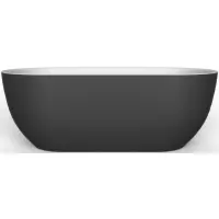 Акриловая ванна BelBagno BB70-1500-800-W/NM 150x80 см, отдельностоящая, черный матовый/белый