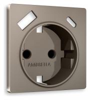 Накладка для розетки с заземлением и со шторками и 2хUSB type A и C Ambrella Volt Quant AP6400