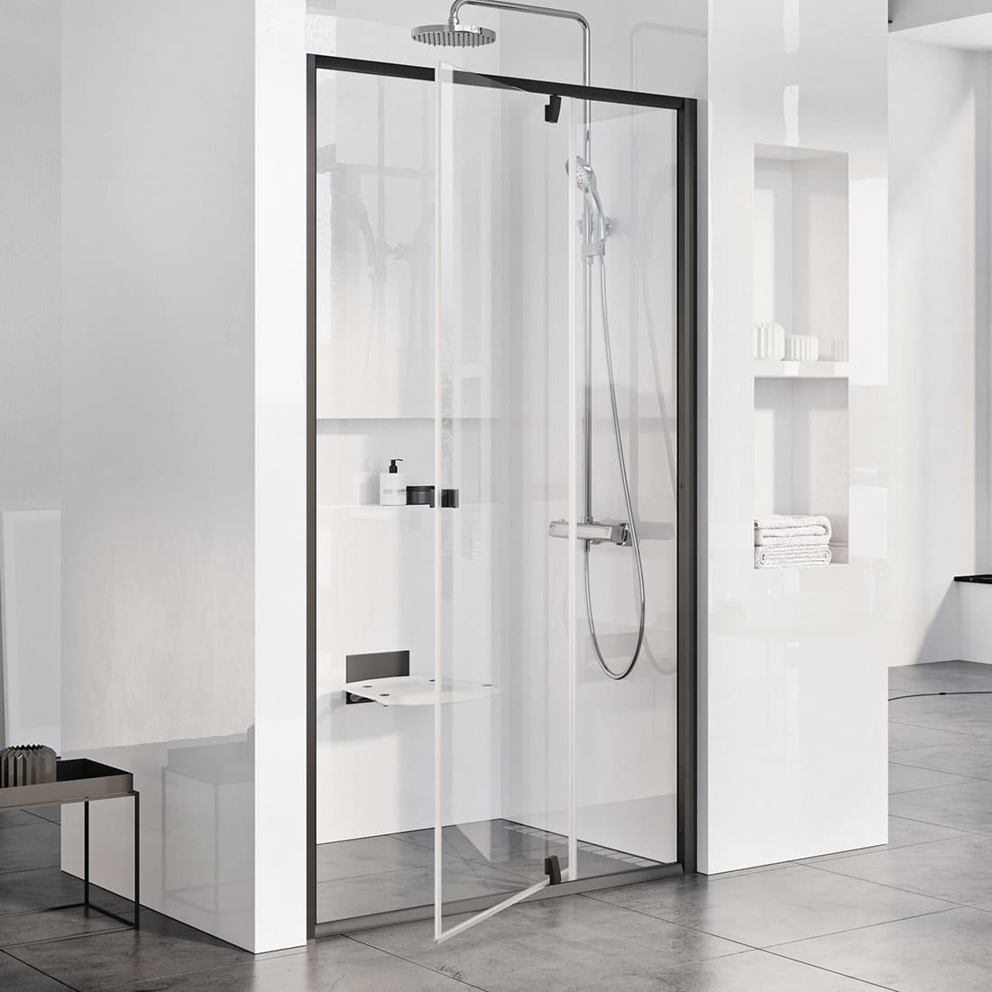 Душевая дверь Ravak Pivot PDOP2-100 03GA0300Z1 черный+Transparent