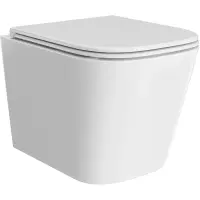 Унитаз подвесной Kerama Marazzi Cubo CU.wc.02 безободковый, с сиденьем микролифт, белый глянец