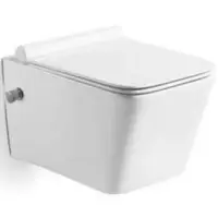 Унитаз подвесной SantiLine SL-5004SM-BD безободковый, с функцией биде, с сиденьем микролифт, белый