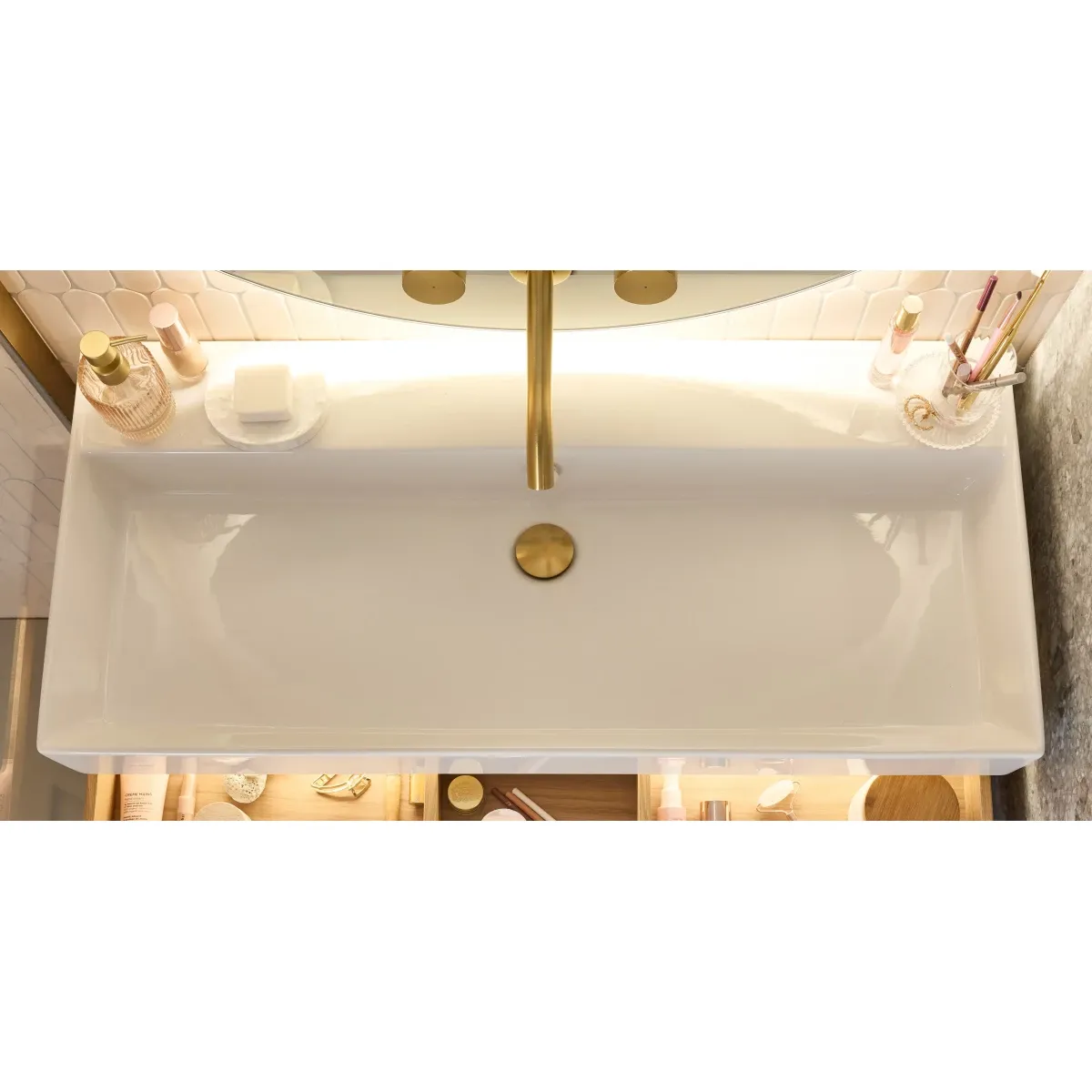 Раковина Jacob Delafon Vivienne EXBJ102-00 101x46,3 см, накладная, подвесная, белый