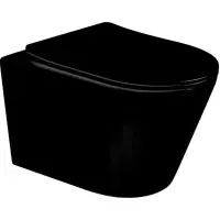 Унитаз подвесной Boheme Avva 973-SET-B безободковый, торнадо, с сиденьем микролифт, черный матовый