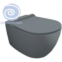 Унитаз подвесной Simas Vignoni VI18VERT cemento matt безободковый, торнадо, цемент матовый