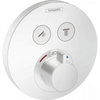 Смеситель для душа с термостатом hansgrohe ShowerSelect S 15743700 для 2 потребителей СМ матовый белый