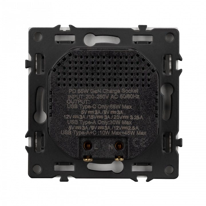 Розетка с заземлением и 2хUSB type A и C, без рамки Arlight SCT-NOBE 059446