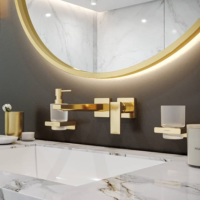 Стакан для зубных щеток hansgrohe AddStoris 41749990 полированное золото