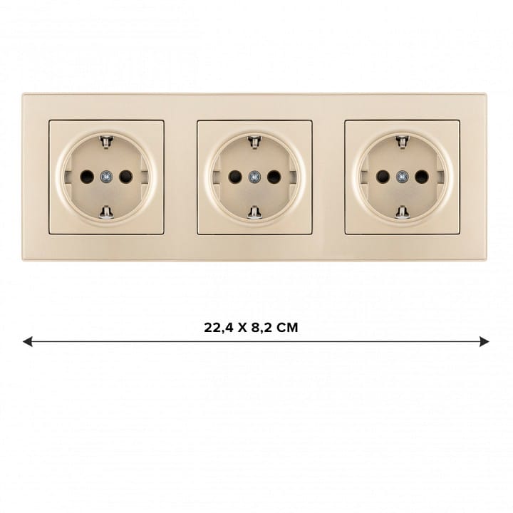 Розетка с заземлением и со шторкой Arte Milano SET06-3 SET06-3-40-1x3 shampan