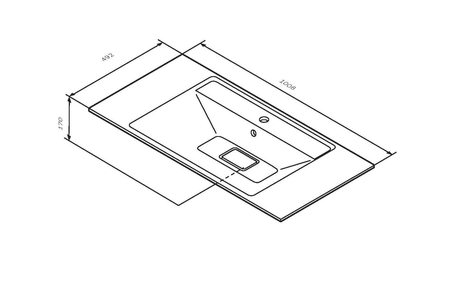 Раковина AM.PM Inspire V2.0 100 (M50AWPX1001WG) со сливом-переливом