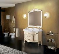Тумба с раковиной Bagno Piu Palladio 110 матовая слоновая кость/золото