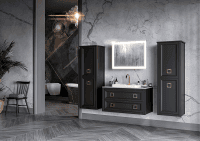 Тумба с раковиной Bagno Piu Vintage 107 матовый антрацит/золото