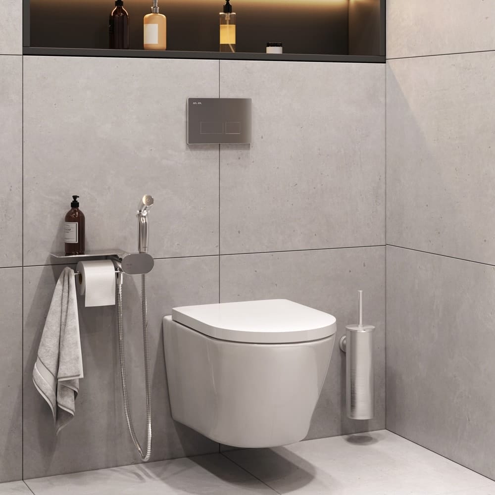 Подвесной унитаз AM.PM Sense CK74H0403W с гигиеническим душем и аксессуарами