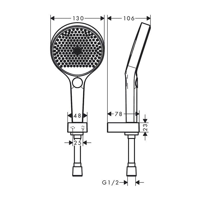 Душевой набор с держателем hansgrohe Rainfinity 130 3jet 26851700 со шлангом 160 см