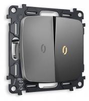Выключатель проходной двухклавишный с подсветкой без рамки Ambrella Volt Quant MO654030