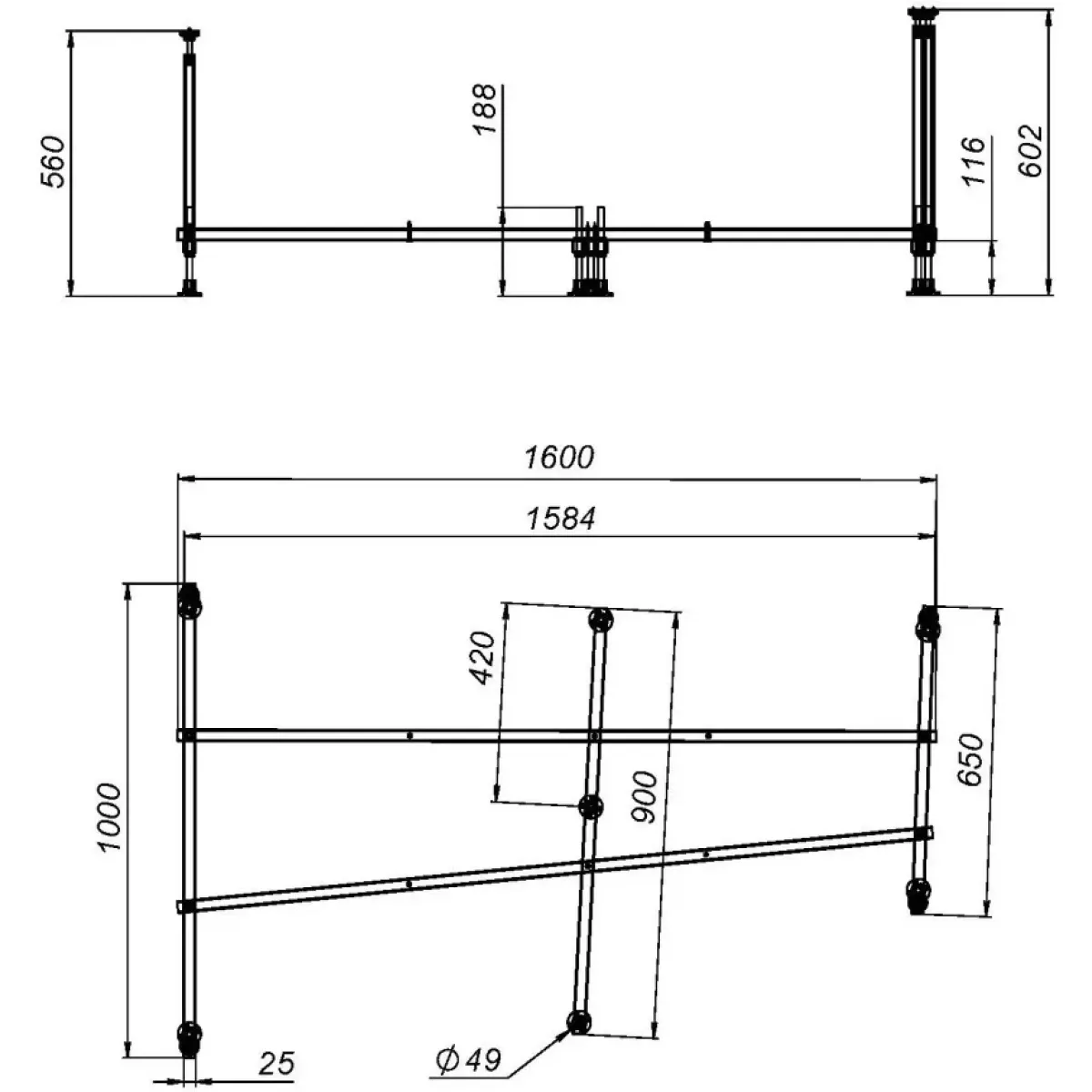 Каркас для ванны Am.Pm Like W80A-170U110W-R 170x110