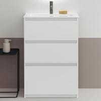 Тумба с раковиной Burgbad Lin20 62 SGHQ062F5351C0001*1 левая белая матовая
