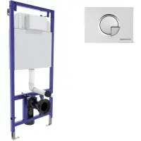 Инсталляция для унитаза Berges Novum R2 040222 с кнопкой смыва, матовый хром