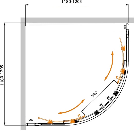 Душевой уголок Cezares Molveno 120x120 MOLVENO-R-22-100+20-C-Cr-IV