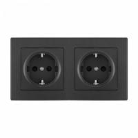 Розетка с заземлением и со шторкой Arte Milano SET06-2 SET06-2-40-1x2 black