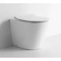 Унитаз приставной CeramaLux NS-3178 безободковый, с сиденьем микролифт, белый